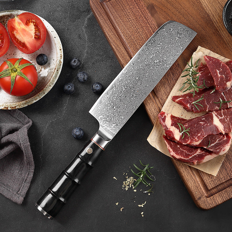 Nakiri Damascus Steel Chef Kitchen Knife
