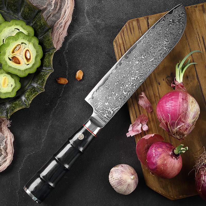 7 Japanese Santoku Knives Damascus Steel | Shogun Series