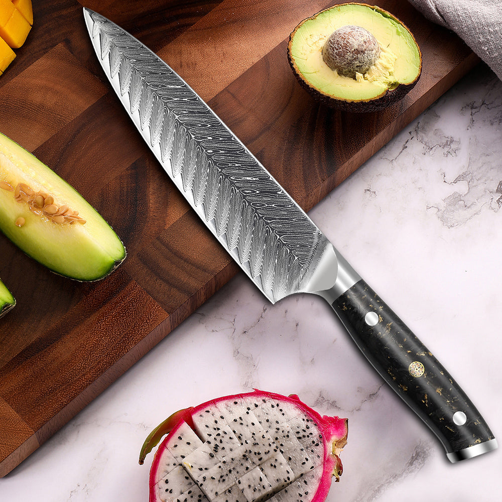 8-Inch Chef Knife, Damascus Steel, G10