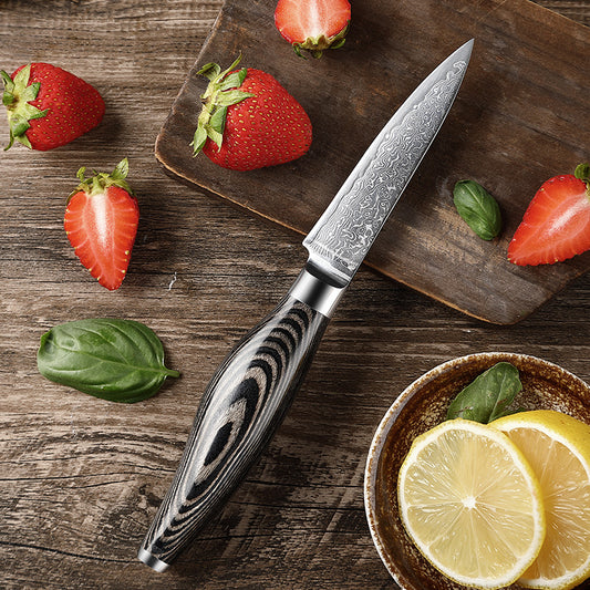L Series 3-Inch Paring Knife, Damascus Steel, Wood, LP1101
