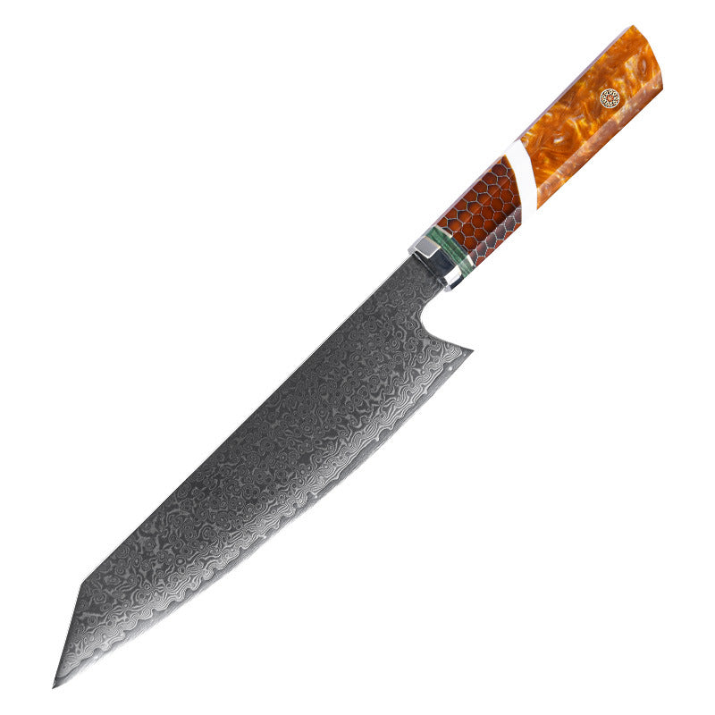 8.5-Inch Kiritsuke Chef's Knife, Damascus Steel, Resin