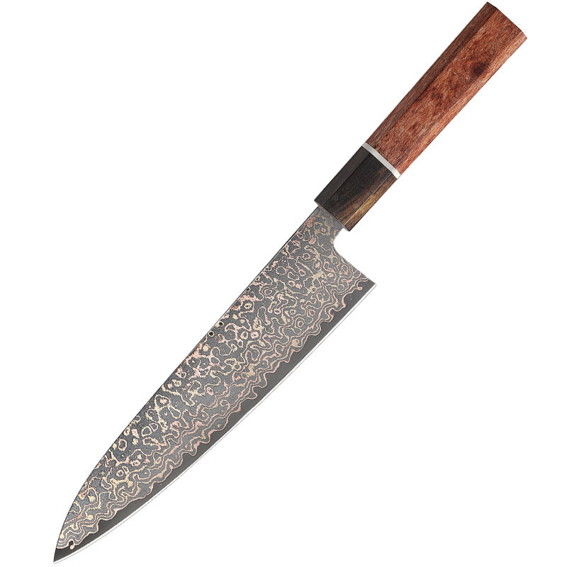 7.8-Inch Chef Knife, Copper Damascus Steel, Ebony Wood, CDC111