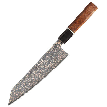 7.8-Inch Kiritsuke Knife, Copper Damascus Steel, Ebony Wood, CDK111