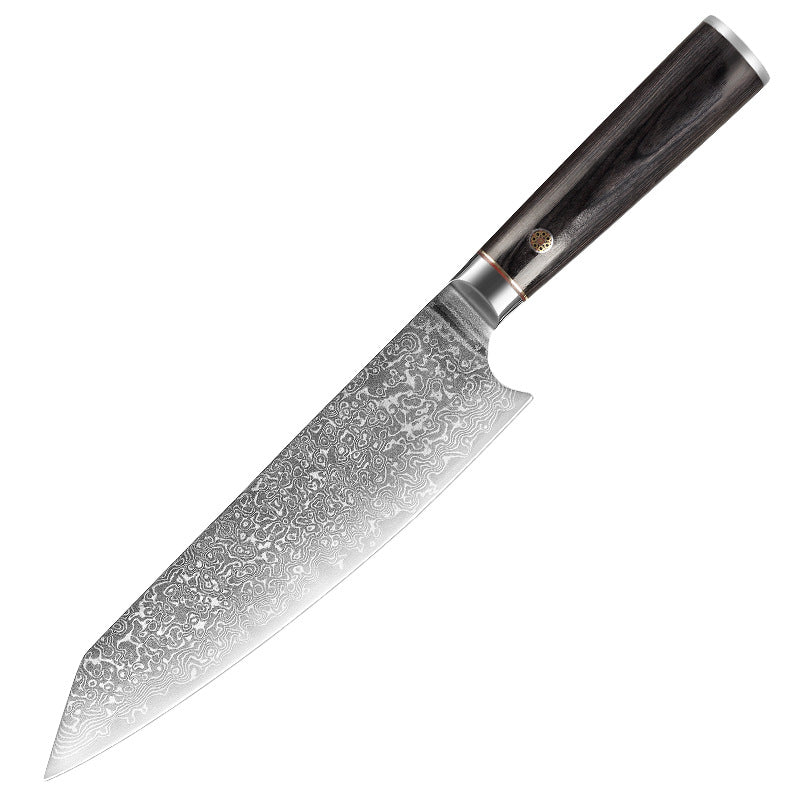 T Series 8-Inch Kiritsuke Knife, Damascus Steel, Wood, TK1102