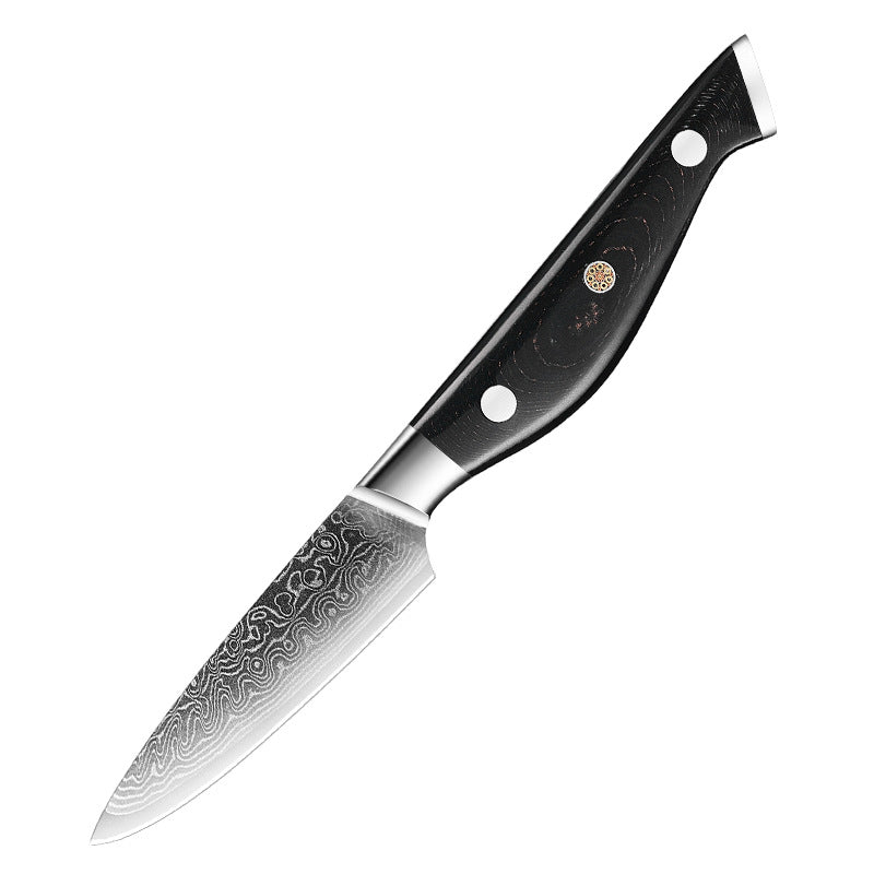 W Series Kitchen Chef Knife Set, Damascus Steel, Black