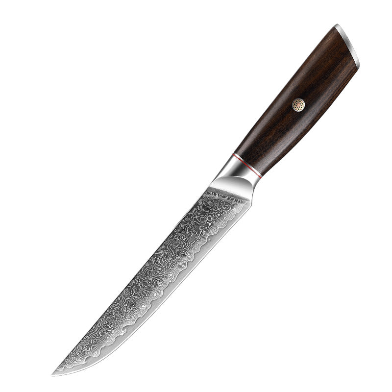 J Series Janpanese Kitchen Knife Set, Damascus Steel, Ebony Wood