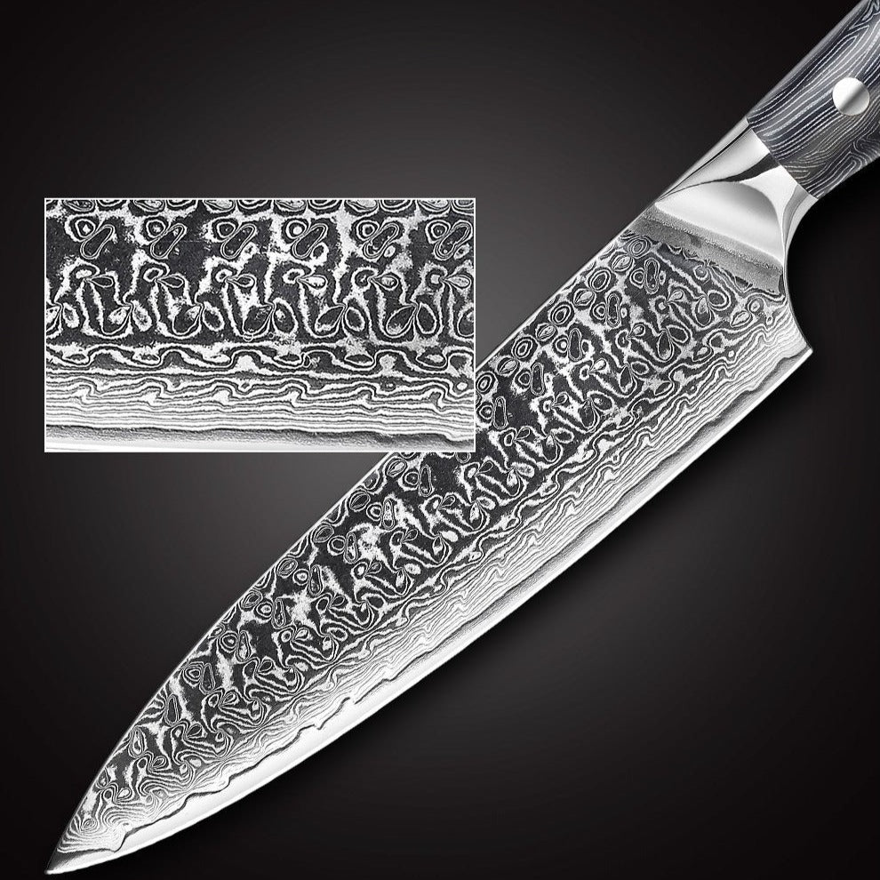 5 Inch Ceramic White Utility Knife Damascus Steel – SEIKO KNIVES
