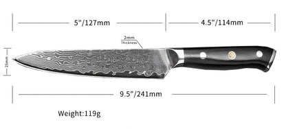 Juego de cuchillos de cocina de acero de Damasco de 4 piezas y 67 capas