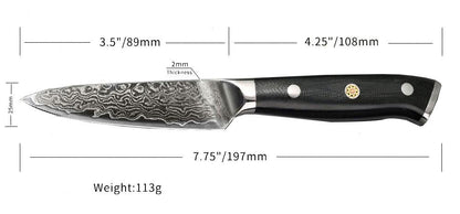 Classic 5-Pieces Knife Set, Damascus Steel, G10, KS1151