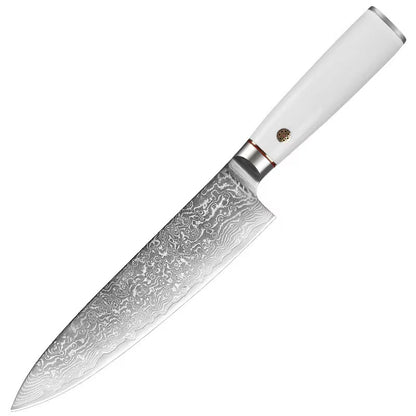 T Series 7.8-Inch Chef Knife, Damascus Steel, ABS, White, TC1101