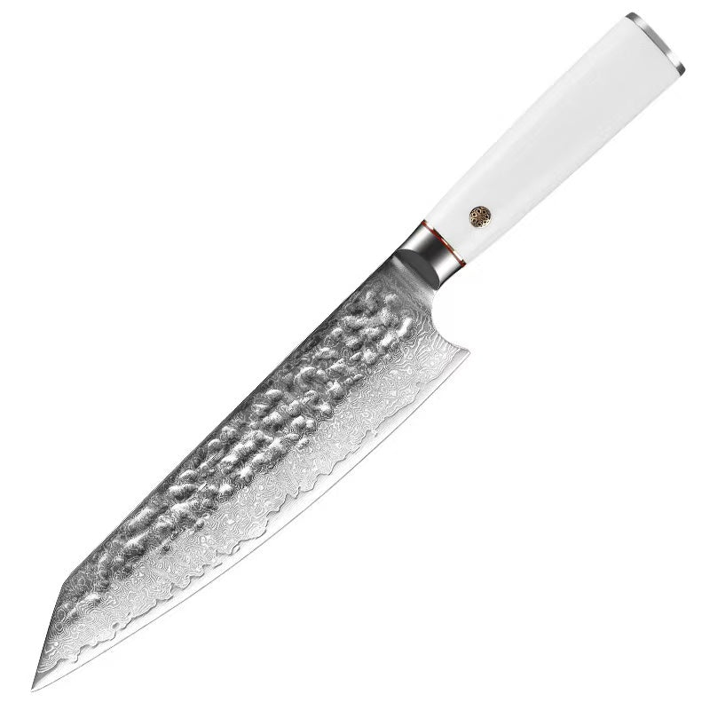 T Series 8-Inch Kiritsuke Knife, Damascus Steel, ABS, White, TK1201