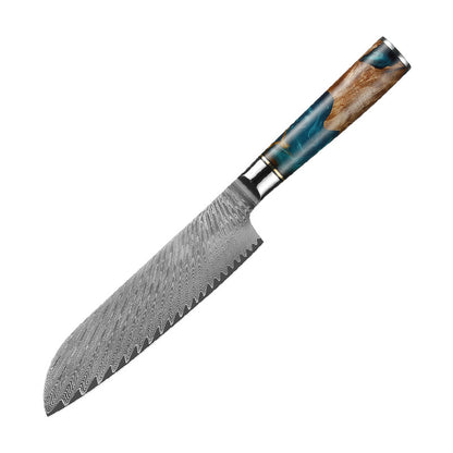 6.7-Inch Santoku Knife, Damascus Steel, Resin, DS1101