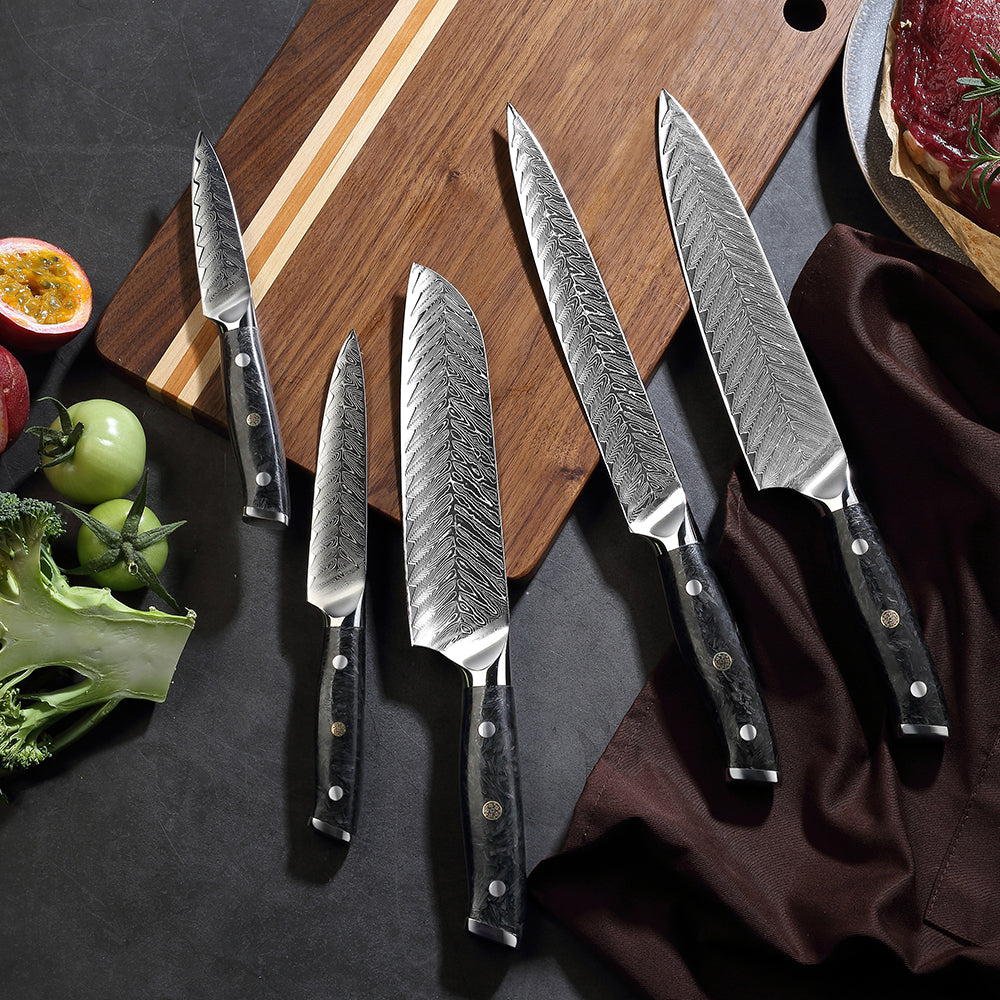 KEEMAKE Kitchen Knife Set Damascus Steel VG10 Sharp Japanese Style