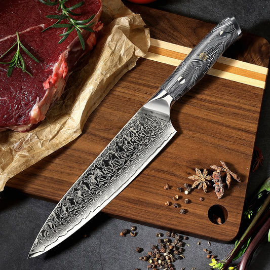 8-Inch Chef Knife, Damascus Steel, G10, DC1107