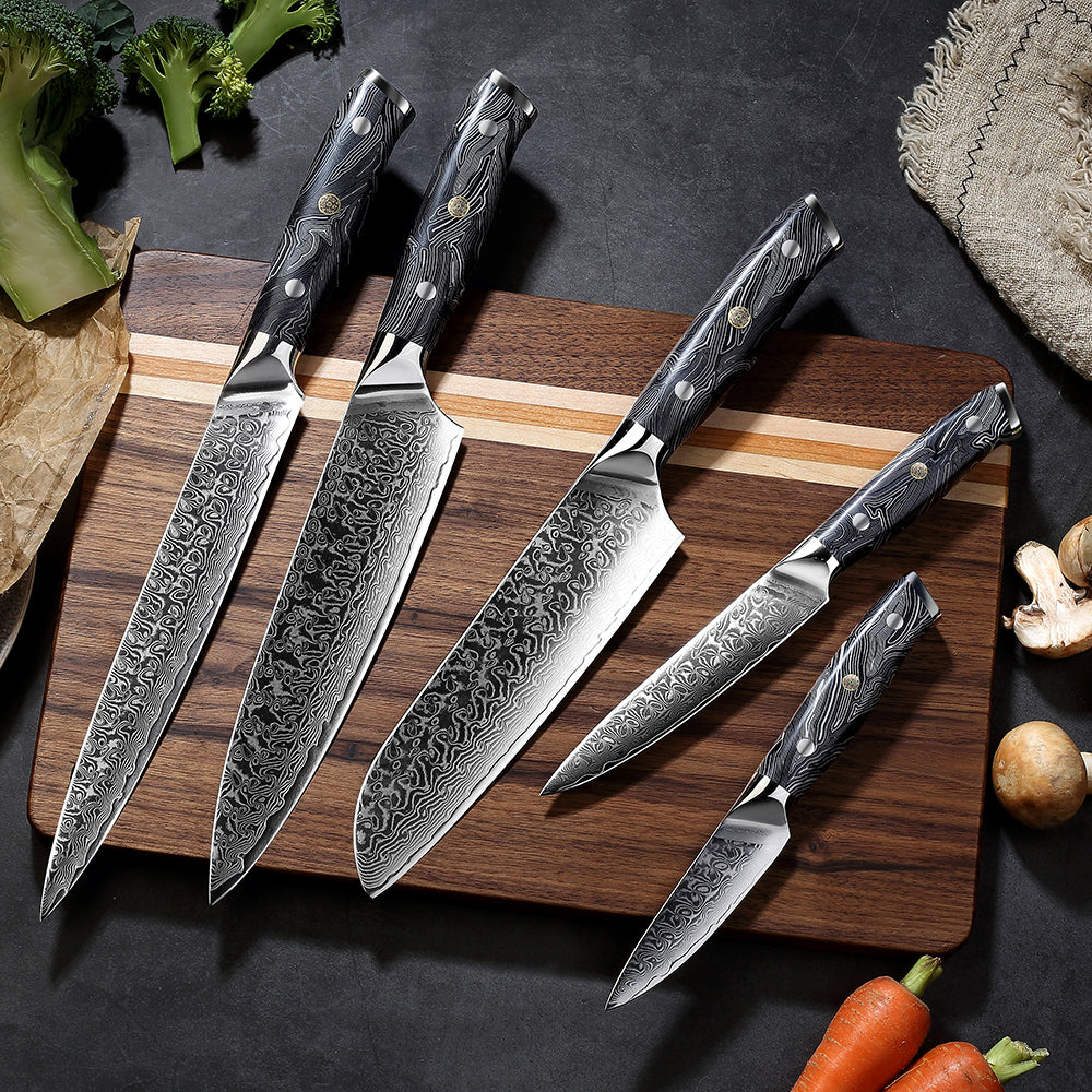 Box set of knives in high-end Damascus steel - AD111C