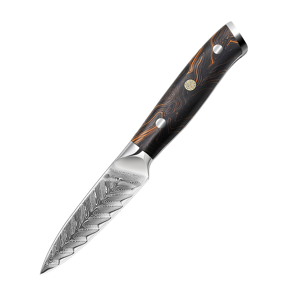 Cuchillo para mondar Damasco VG10 de 3,5 "con mango G-10