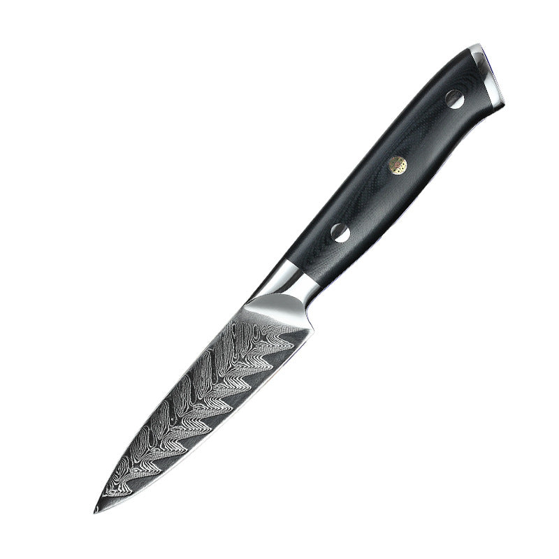 Cuchillo para mondar Damasco con mango G10 de 3,5 "y 67 capas