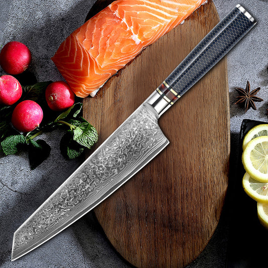 7.7-Inch Kiritsuke Knife, Damascus Steel, Resin, DK1106