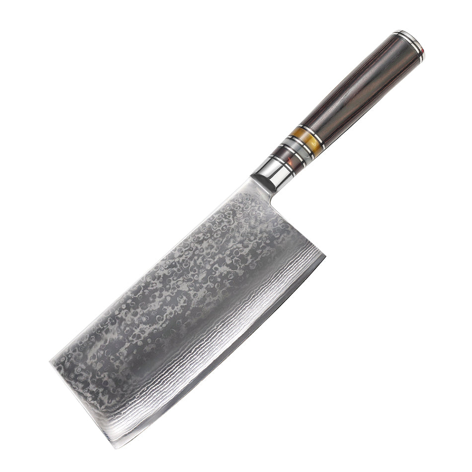 7-Inch Cleaver Knife, Damascus Steel, Pakkawood, DV1102