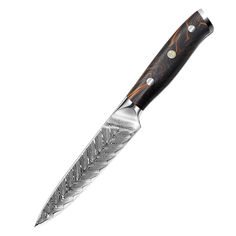 5-Inch Utility Knife, Damascus Steel, G10, DU1101