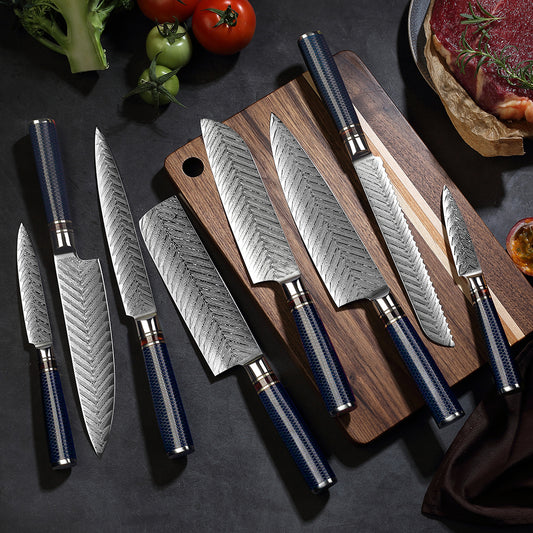 8-Pieces Knife Set, Damascus Steel, Resin, KS1181