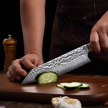 T Series 8-Inch Kiritsuke Knife, Damascus Steel, Wood, Black, TK1201