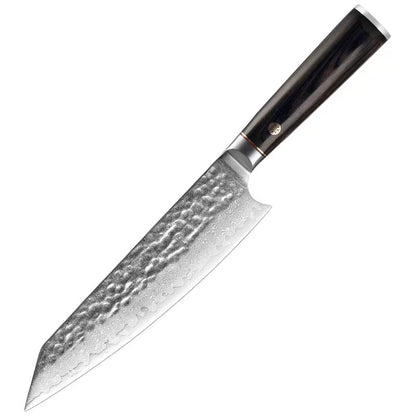 T Series 8-Inch Kiritsuke Knife, Damascus Steel, Wood, Black, TK1201