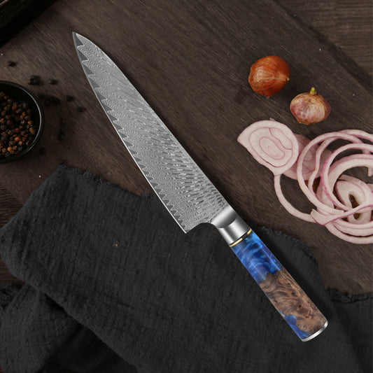 8-Inch Chef Knife, Damascus Steel, Resin, DC1101