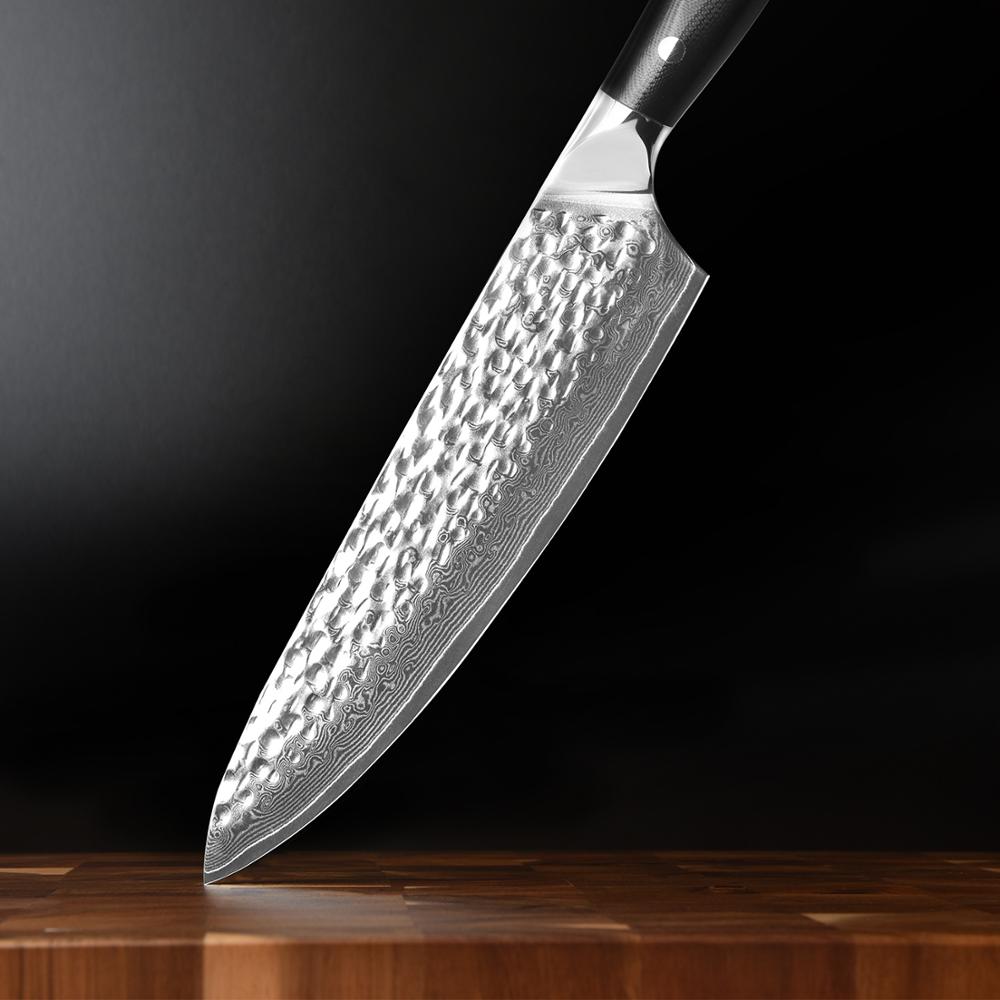 Cuchillo de Chef de Acero Damasco de 8.5 "67 Capas con Mango G10