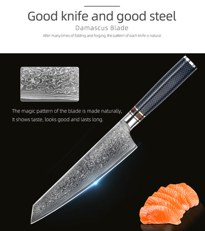 Cuchillo Kiritsuke de acero de Damasco VG10 de 8 pulgadas