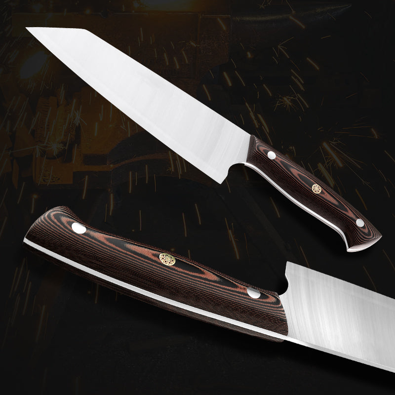 8-Inch Kiritsuke Knife, M390 Powder Steel, Micarta, MK2101