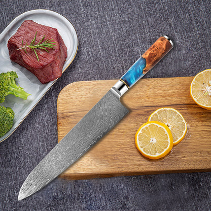 Ensemble de 9 couteaux de chef de cuisine en acier Damas VG10