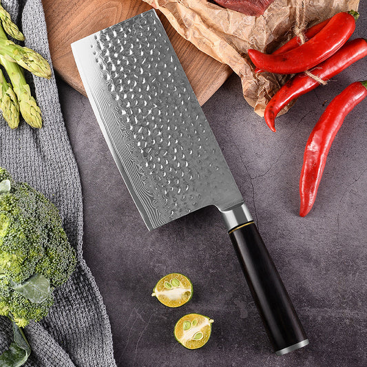  MAD SHARK Chinese Cleaver Knife for Vegetable and Boneless  Meat, Razor Sharp Chef Vegetable Chopping Knife, Balanced Veggie Cleaver 7  In, with Ergonomic Pakkawood Handle: Home & Kitchen