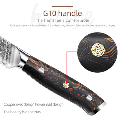 8-Inch Carving Knife, Damascus Steel, G10, DV1106