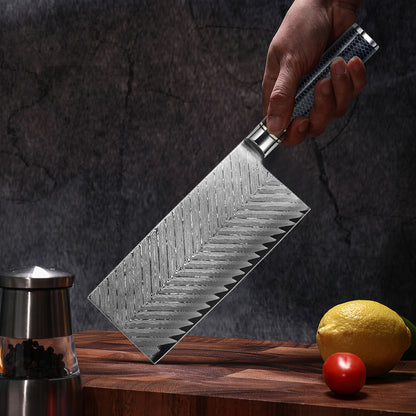 7-Inch Cleaver Knife, Damascus Steel, Resin, DV1104