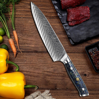 8-Inch Chef Knife, Damascus Steel, G10, DC1104