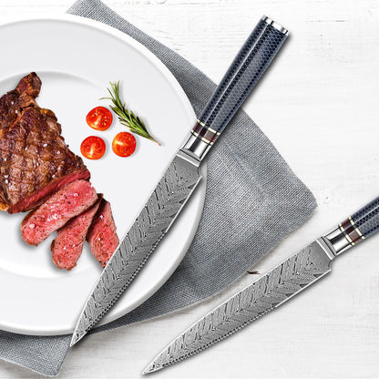 5" VG10 Steakmesser aus Damaststahl mit Fischgrätmuster