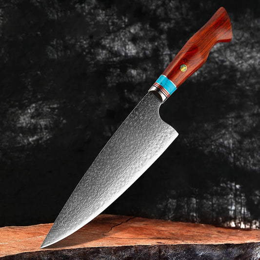 L Series 7.8-Inch Chef Knife, Damascus Steel, Wood, Red, LC1202 – SEIKO  KNIVES