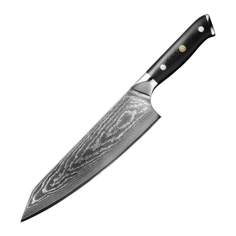 Classic 8.5-Inch Kiritsuke Knife, Damascus Steel, G10, CK1101